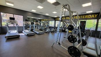 A gym with cardio equipment